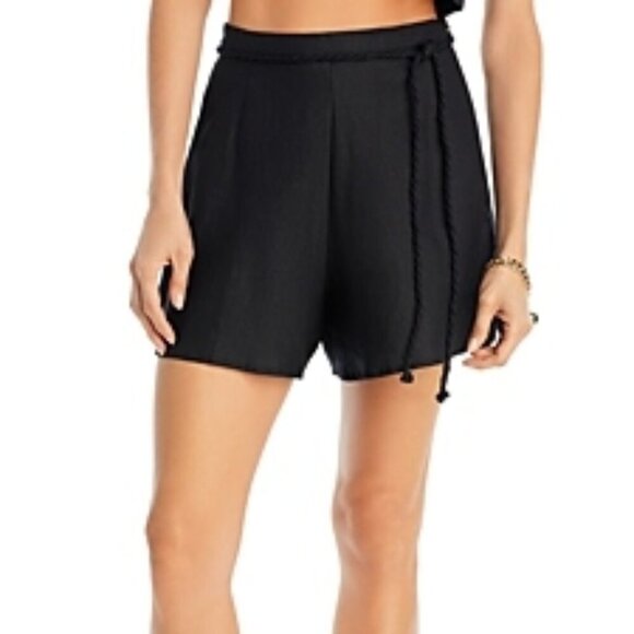 Faithfull the Brand Felia Linen Shorts High Waist Women's Size XS Black - Picture 1 of 2